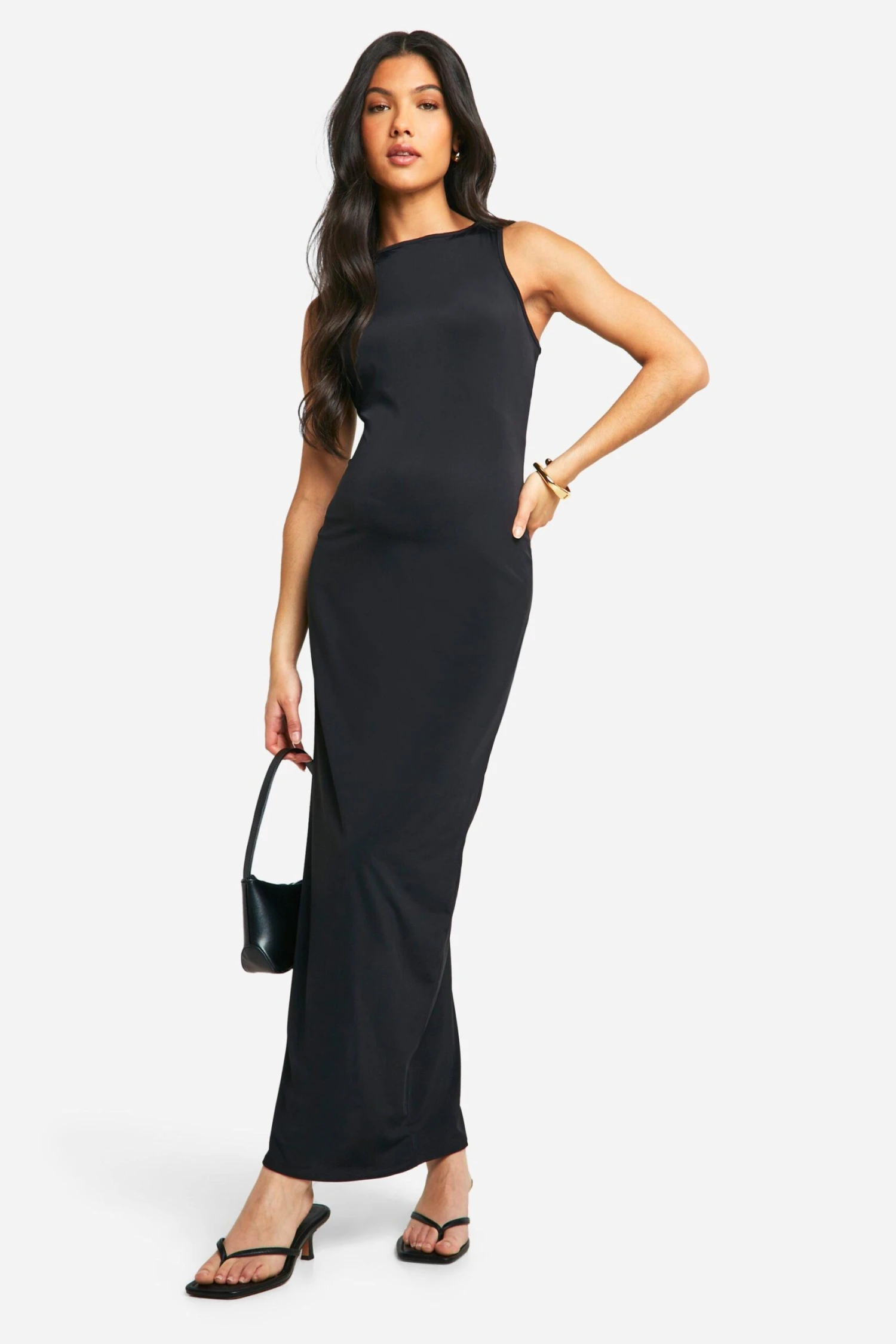 BOOHOO Maternity Premium Slinky Racer Neck Midaxi Dress 5 BOOHOO Maternity Premium Slinky Racer Neck Midaxi Dress - Image 5