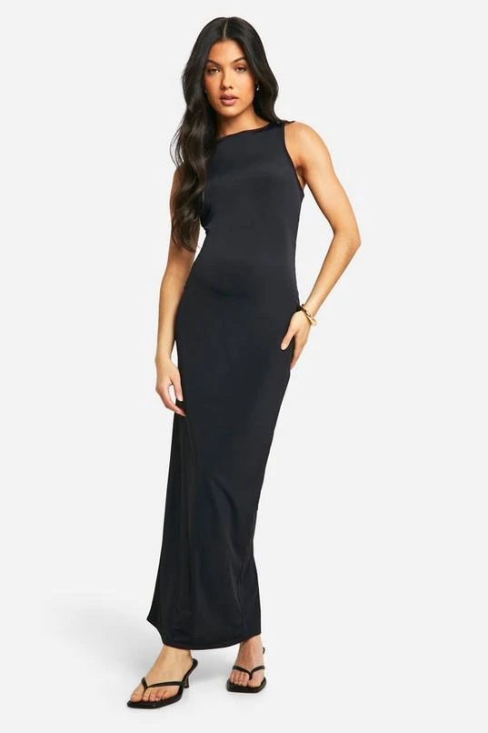 BOOHOO Maternity Premium Slinky Racer Neck Midaxi Dress 3 BOOHOO Maternity Premium Slinky Racer Neck Midaxi Dress - Image 3