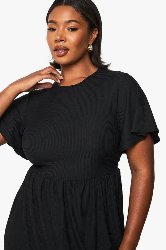 BOOHOO Plus Basic Rib Smock Dress 4 BOOHOO Plus Basic Rib Smock Dress - Image 4