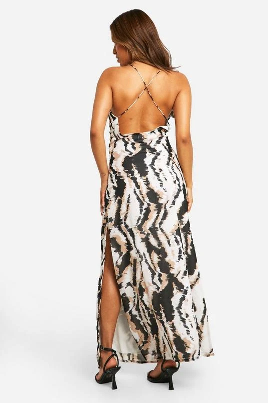 BOOHOO Petite Abstract Chiffon Maxi Dress 2 BOOHOO Petite Abstract Chiffon Maxi Dress - Image 2