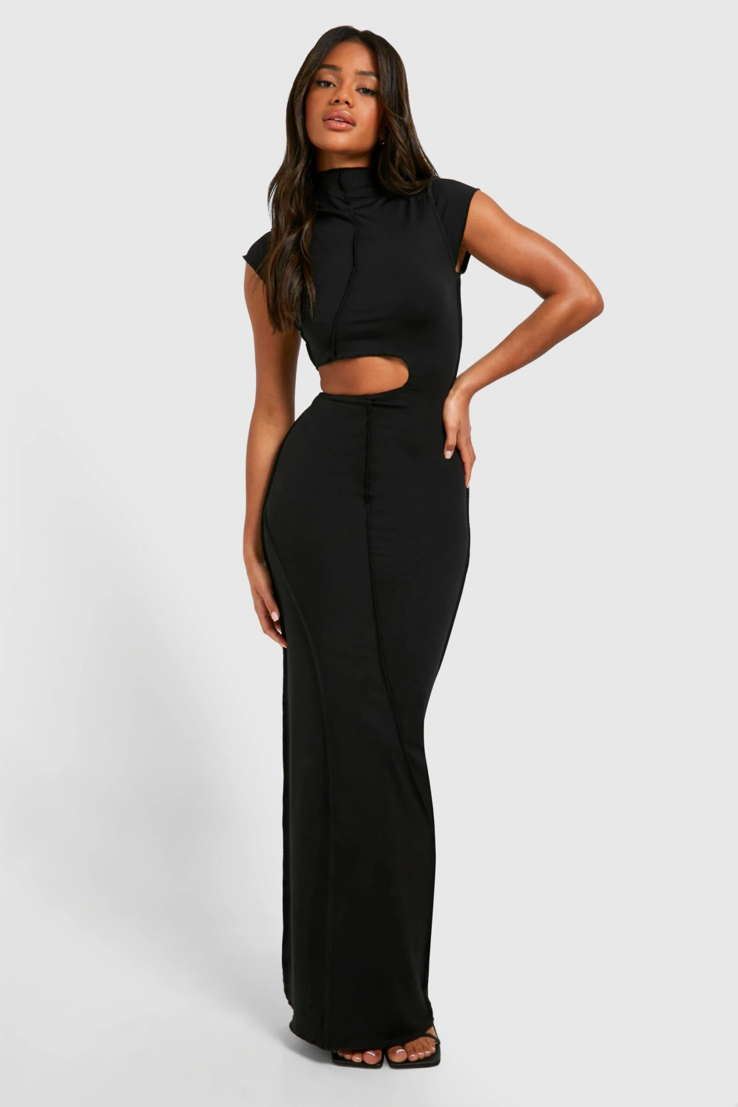 BOOHOO Exposed Seam Cut Out Maxi Dress 5 BOOHOO Exposed Seam Cut Out Maxi Dress - Image 5