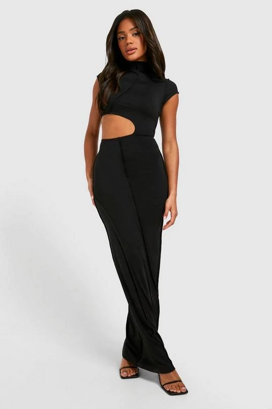BOOHOO Exposed Seam Cut Out Maxi Dress 3 BOOHOO Exposed Seam Cut Out Maxi Dress - Image 3