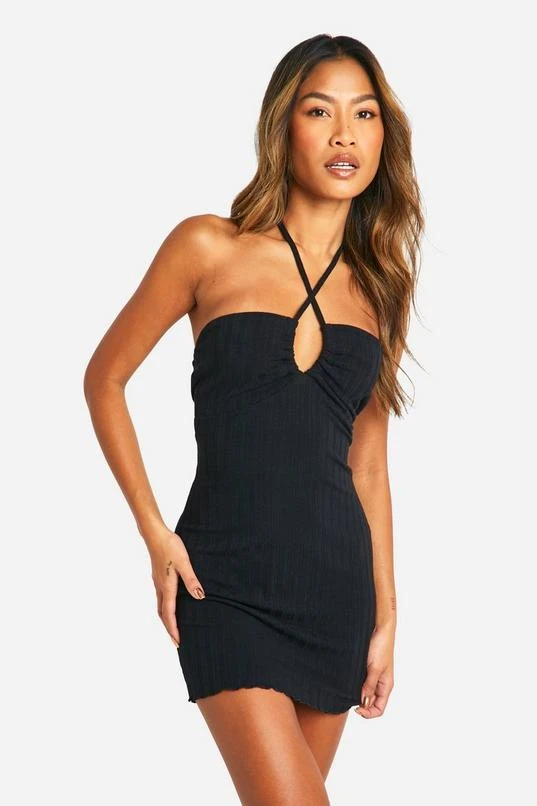 BOOHOO Wide Rib Bandeau Mini Dress 1 BOOHOO Wide Rib Bandeau Mini Dress