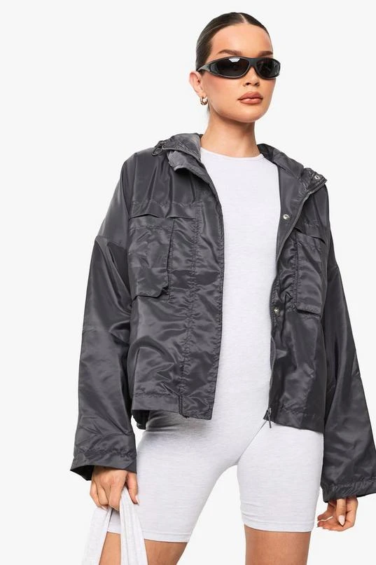 BOOHOO Pocket Detail Oversized Hooded Jacket 1 BOOHOO Pocket Detail Oversized Hooded Jacket