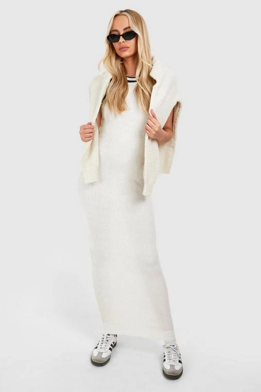 BOOHOO Tall Contrast Knitted Maxi Dress 3 BOOHOO Tall Contrast Knitted Maxi Dress - Image 3