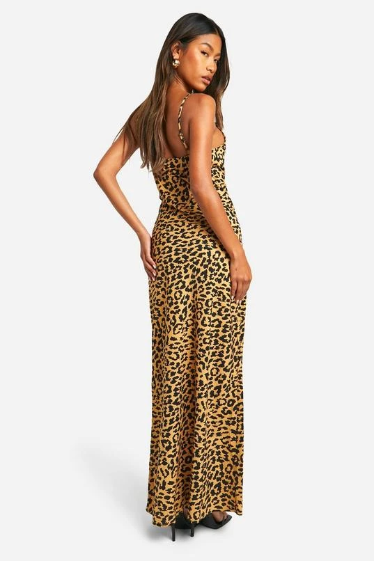 BOOHOO Leopard Cowl Neck Maxi Dress 2 BOOHOO Leopard Cowl Neck Maxi Dress - Image 2