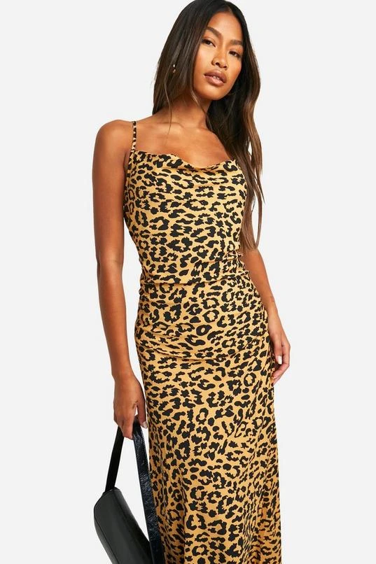 BOOHOO Leopard Cowl Neck Maxi Dress 4 BOOHOO Leopard Cowl Neck Maxi Dress - Image 4