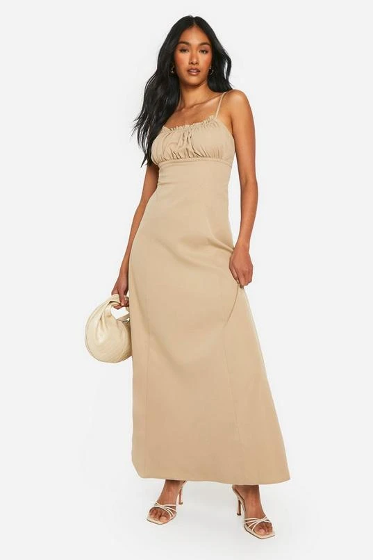 BOOHOO Ruched Maxi Dress 1 BOOHOO Ruched Maxi Dress