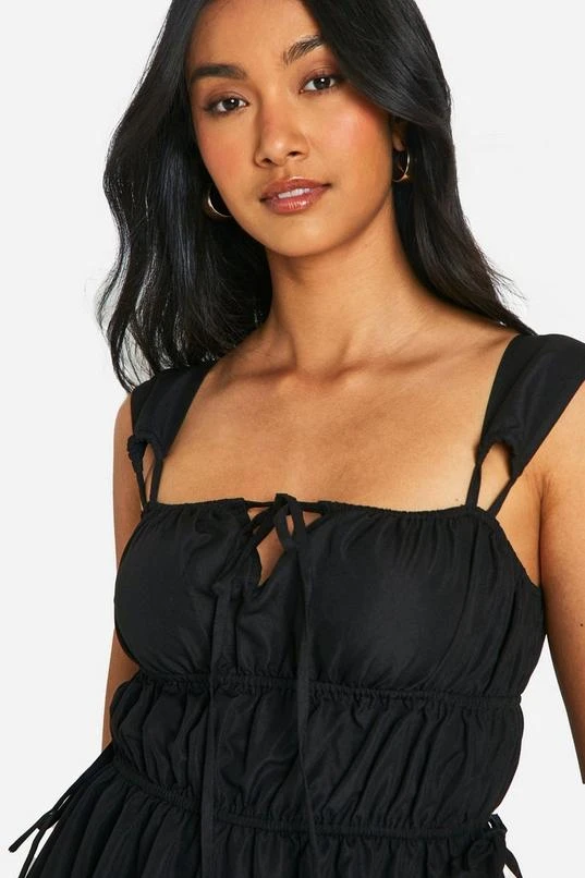 BOOHOO Shirred Tiered Maxi Dress 4 BOOHOO Shirred Tiered Maxi Dress - Image 4