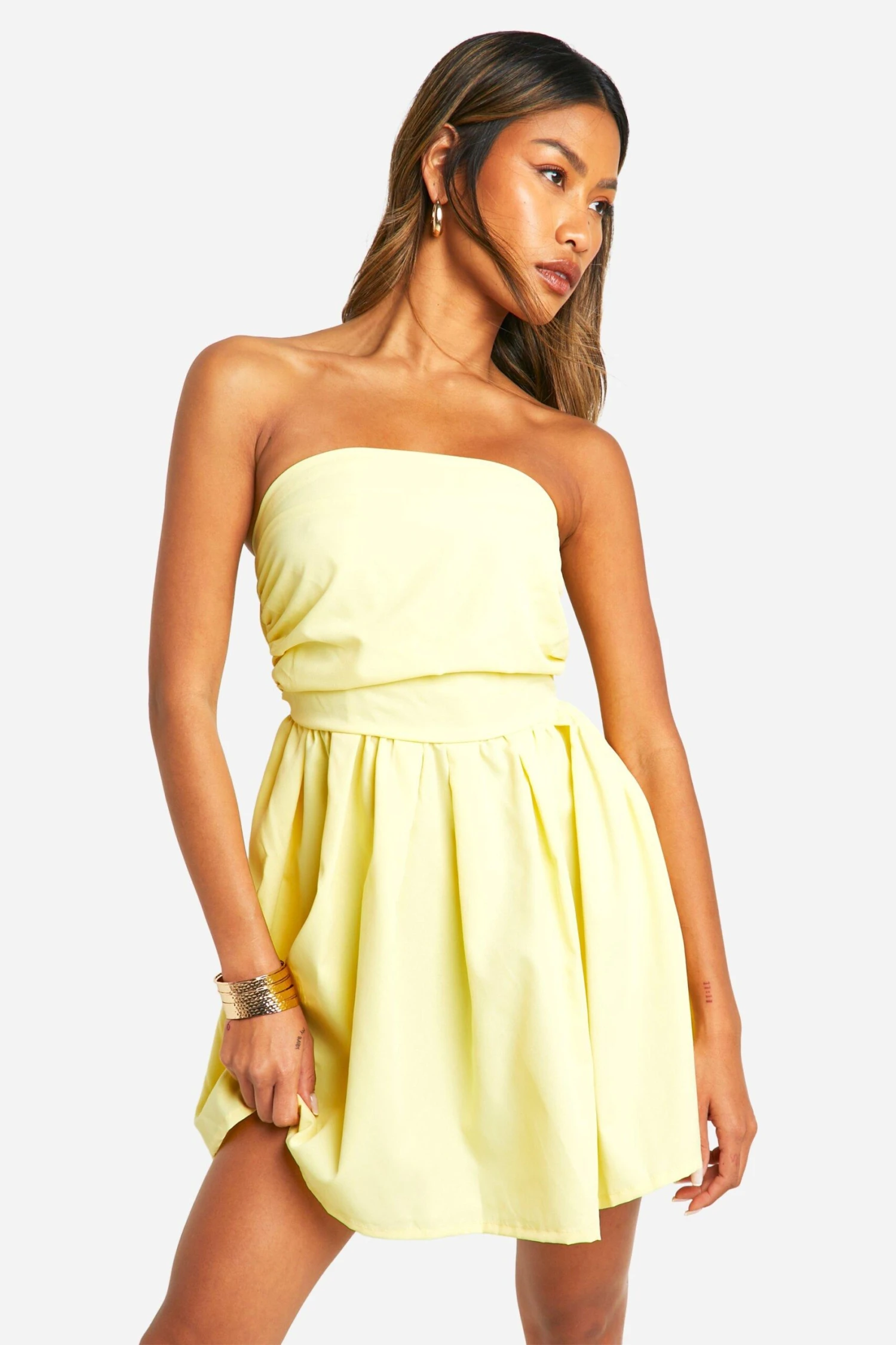 BOOHOO Ruched Bandeau Mini Dress 5 BOOHOO Ruched Bandeau Mini Dress - Image 5
