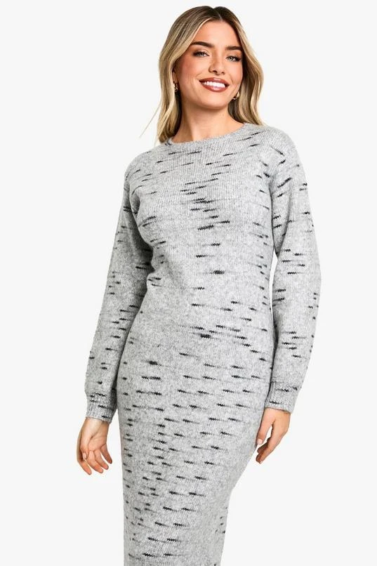 BOOHOO Soft Knit Marl Knitted Maxi Dress 4 BOOHOO Soft Knit Marl Knitted Maxi Dress - Image 4