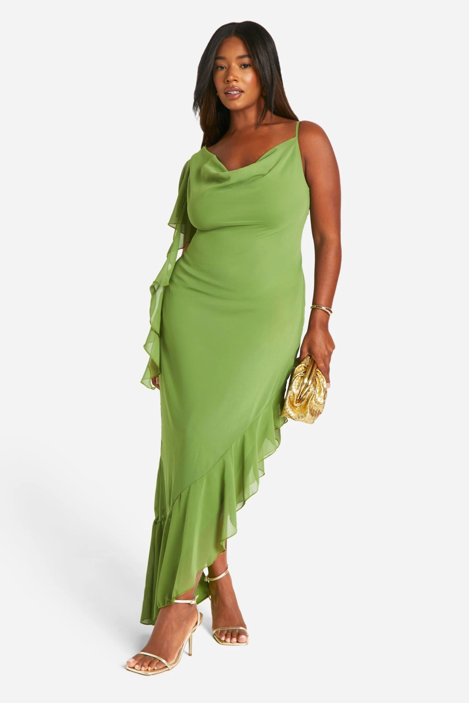 BOOHOO Plus Chiffon Cowl Neck Maxi Dress 5 BOOHOO Plus Chiffon Cowl Neck Maxi Dress - Image 5