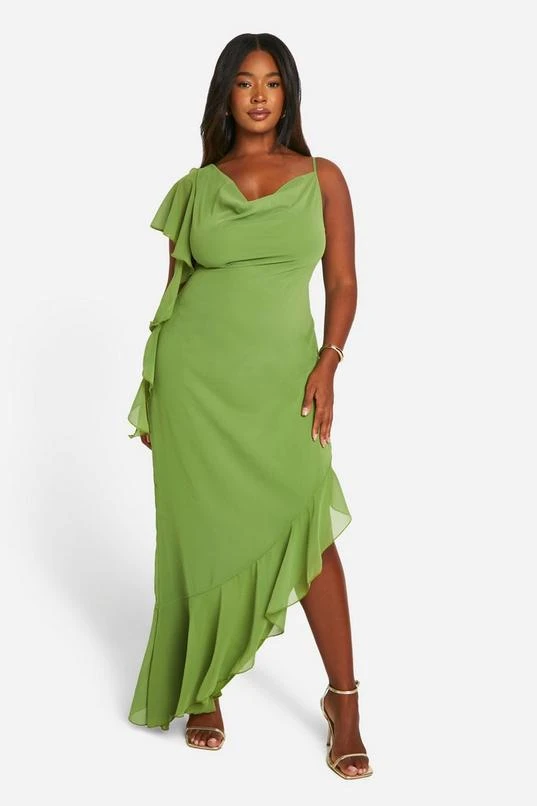 BOOHOO Plus Chiffon Cowl Neck Maxi Dress 3 BOOHOO Plus Chiffon Cowl Neck Maxi Dress - Image 3