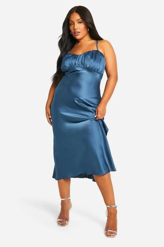 BOOHOO Plus Ruched Detail Midaxi Dress 3 BOOHOO Plus Ruched Detail Midaxi Dress - Image 3