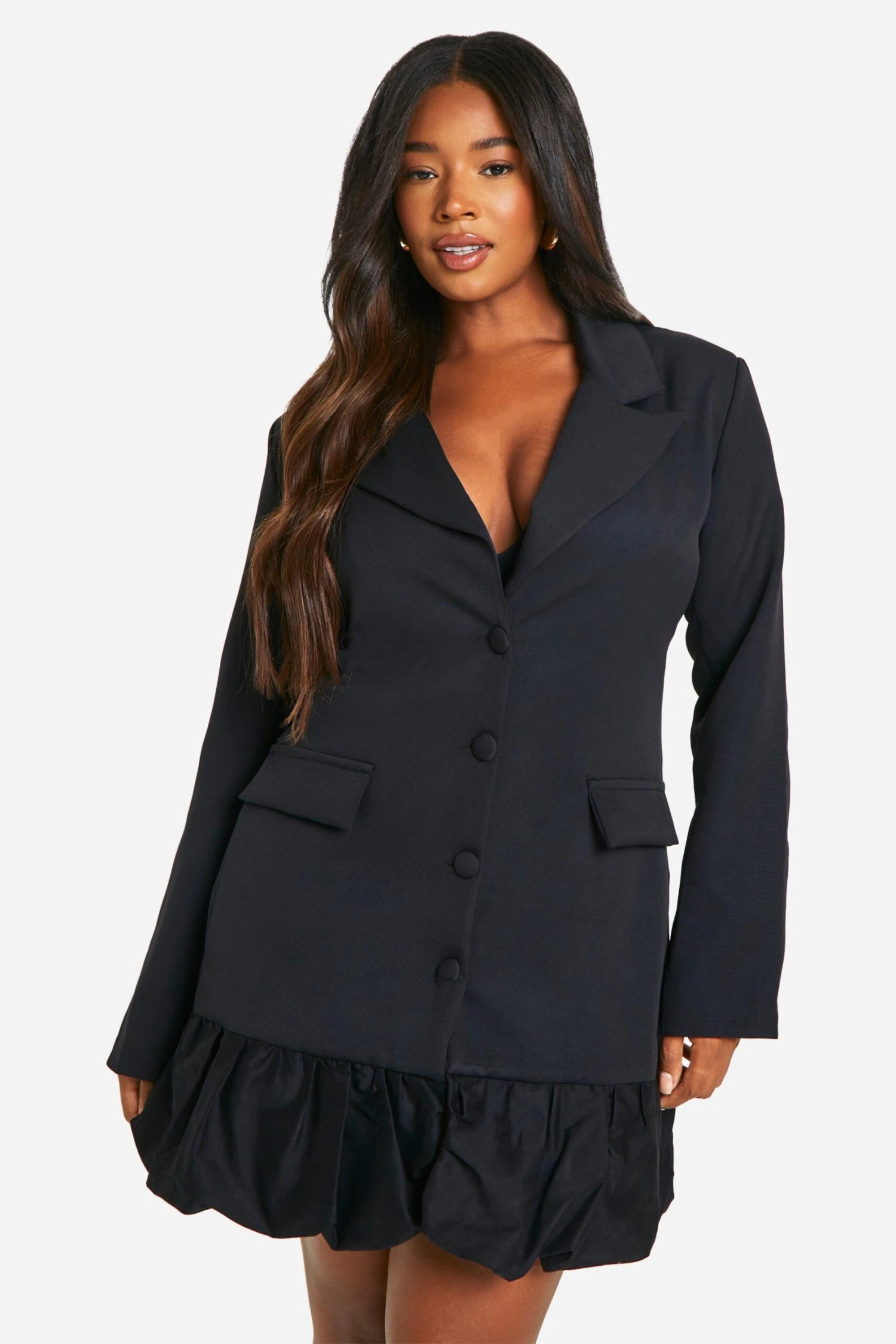 BOOHOO Plus Contrast Puff Ball Blazer Dress 5 BOOHOO Plus Contrast Puff Ball Blazer Dress - Image 5