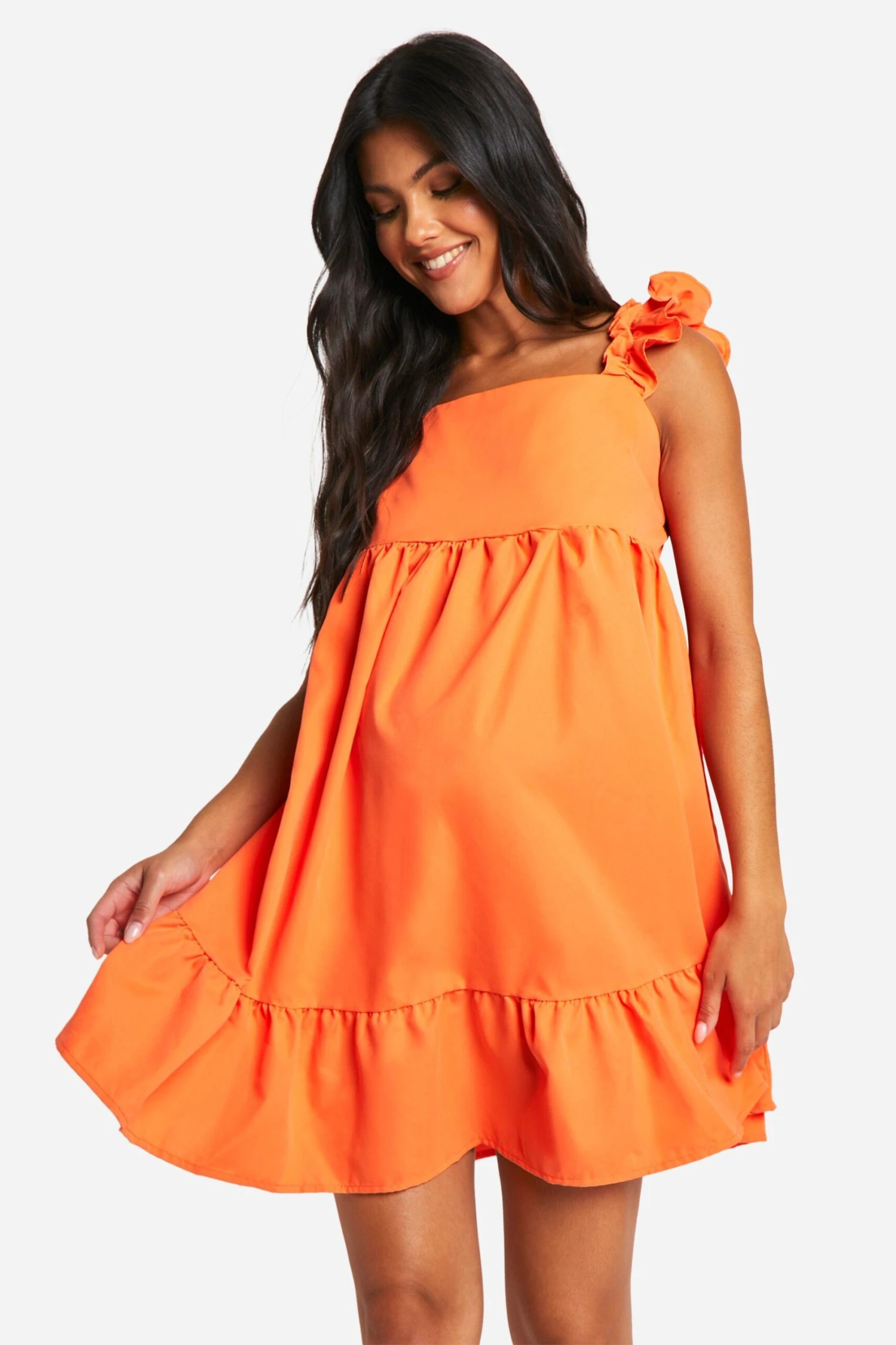 BOOHOO Maternity Frill Sleeve Smock Mini Dress 5 BOOHOO Maternity Frill Sleeve Smock Mini Dress - Image 5
