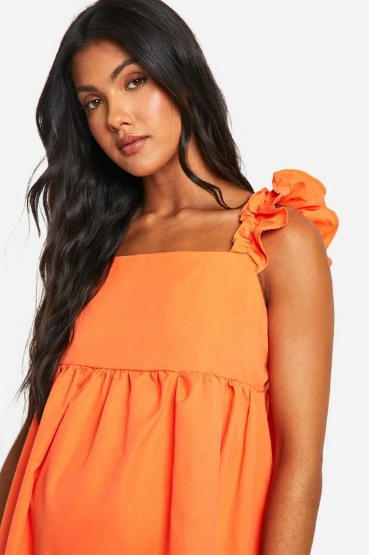 BOOHOO Maternity Frill Sleeve Smock Mini Dress 4 BOOHOO Maternity Frill Sleeve Smock Mini Dress - Image 4