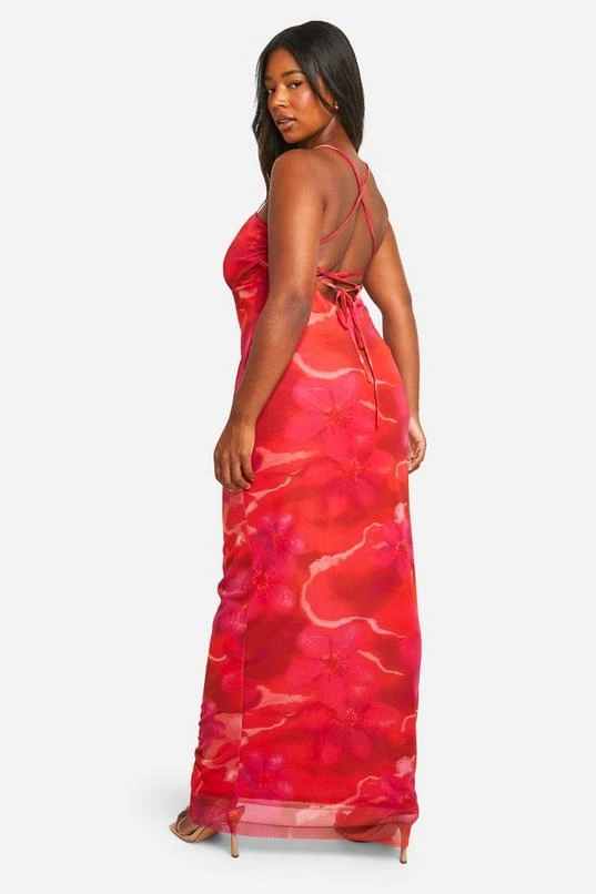 BOOHOO Plus Abstract Floral Strappy Maxi Dress 2 BOOHOO Plus Abstract Floral Strappy Maxi Dress - Image 2