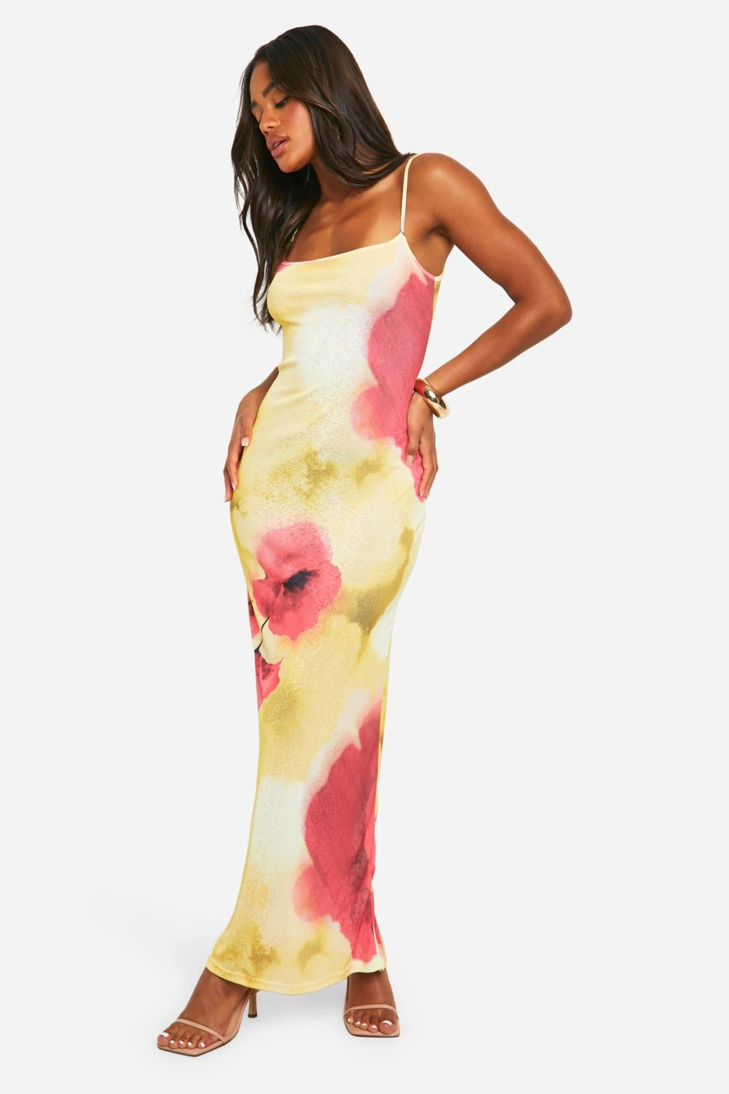 BOOHOO Sheer Floral Strappy Maxi Dress 5 BOOHOO Sheer Floral Strappy Maxi Dress - Image 5