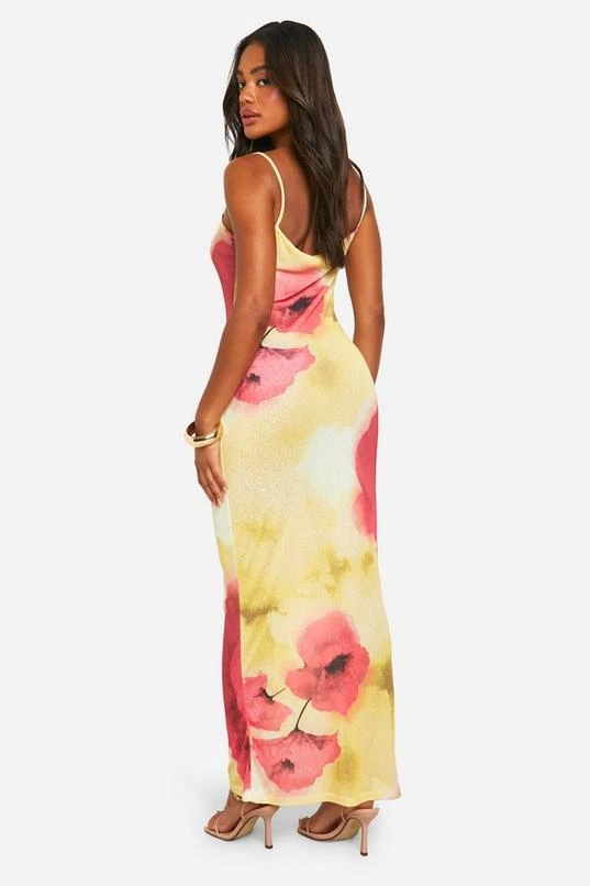 BOOHOO Sheer Floral Strappy Maxi Dress 2 BOOHOO Sheer Floral Strappy Maxi Dress - Image 2