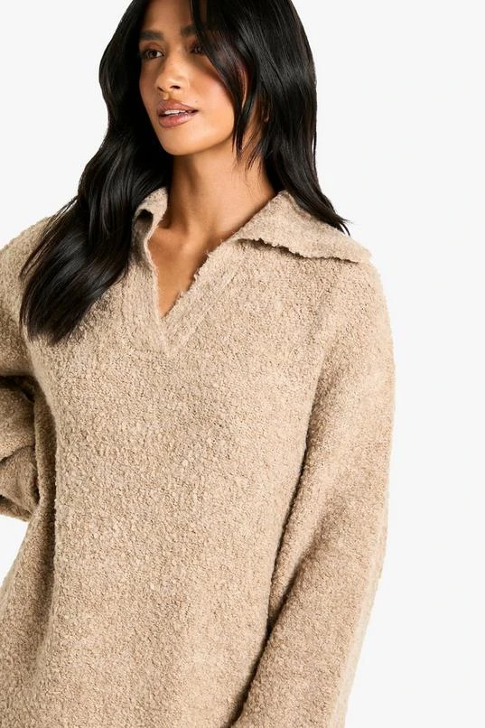 BOOHOO Petite Borg Oversized Collar Detail Mini Dress 4 BOOHOO Petite Borg Oversized Collar Detail Mini Dress - Image 4