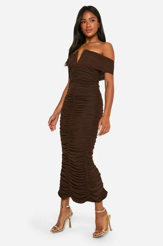 BOOHOO Premium Power Mesh Structured Midi Dress 3 BOOHOO Premium Power Mesh Structured Midi Dress - Image 3