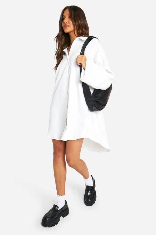 BOOHOO Wide Sleeve Shirt Dress 1 BOOHOO Wide Sleeve Shirt Dress