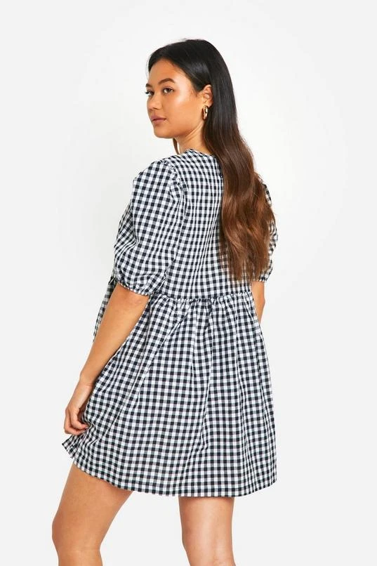 BOOHOO Gingham Tie Front Mini Dress 2 BOOHOO Gingham Tie Front Mini Dress - Image 2