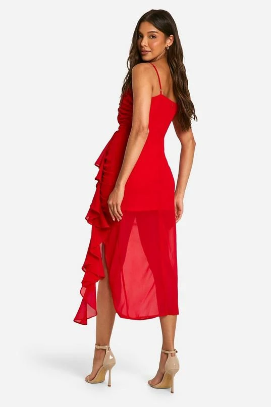 BOOHOO Ruffle Cowl Strappy Midaxi Dress 2 BOOHOO Ruffle Cowl Strappy Midaxi Dress - Image 2