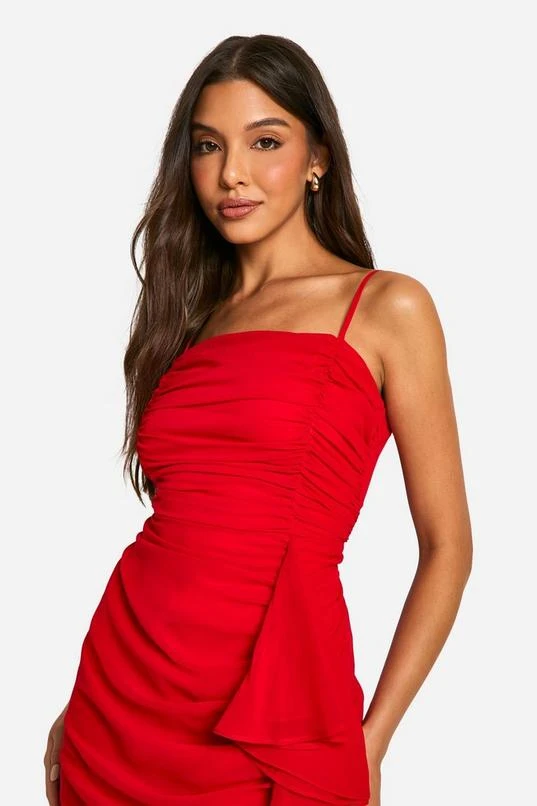 BOOHOO Ruffle Cowl Strappy Midaxi Dress 4 BOOHOO Ruffle Cowl Strappy Midaxi Dress - Image 4