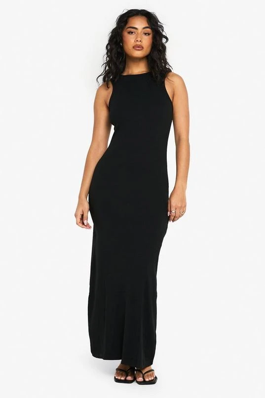 BOOHOO Basic Rib Fit And Flare Maxi 1 BOOHOO Basic Rib Fit And Flare Maxi