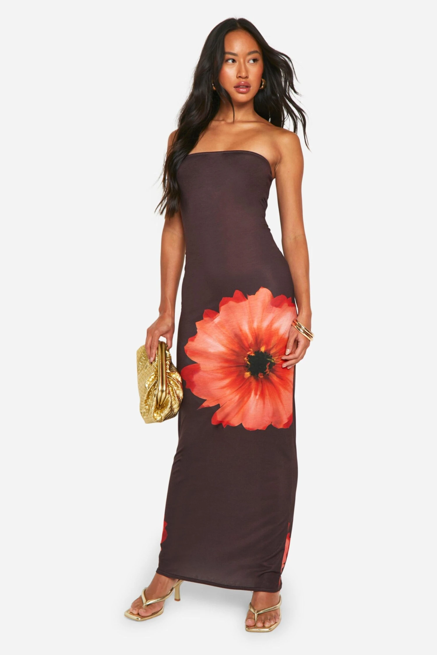 BOOHOO Floral Bandeau Maxi Dress 5 BOOHOO Floral Bandeau Maxi Dress - Image 5