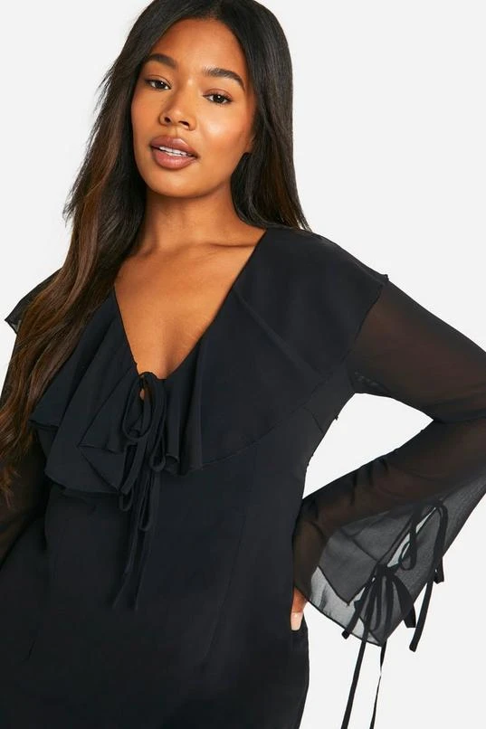 BOOHOO Plus Woven Ruffle Shift Dress 4 BOOHOO Plus Woven Ruffle Shift Dress - Image 4