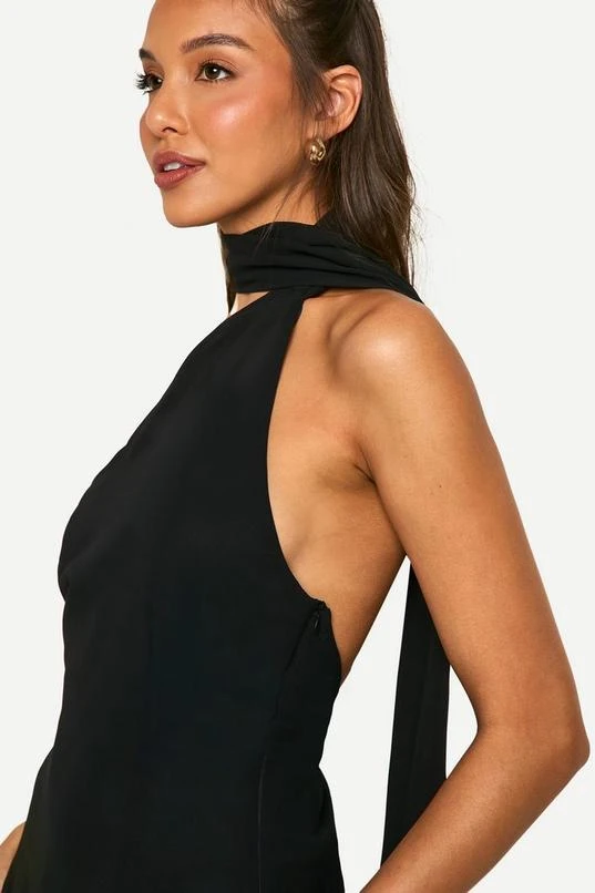 BOOHOO Chiffon Assymteric Godet Seam Mini Dress 4 BOOHOO Chiffon Assymteric Godet Seam Mini Dress - Image 4