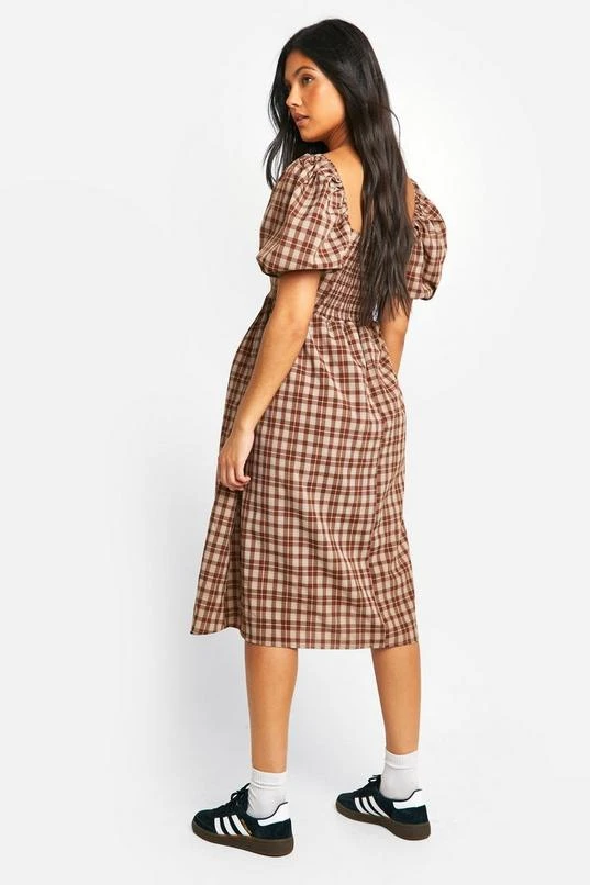 BOOHOO Maternity Checked Midi Smock Dress 2 BOOHOO Maternity Checked Midi Smock Dress - Image 2
