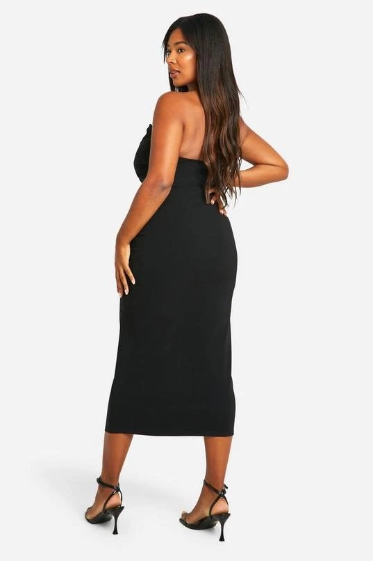 BOOHOO Plus Woven Stretch Deep Plunge Column Midi Dress 2 BOOHOO Plus Woven Stretch Deep Plunge Column Midi Dress - Image 2