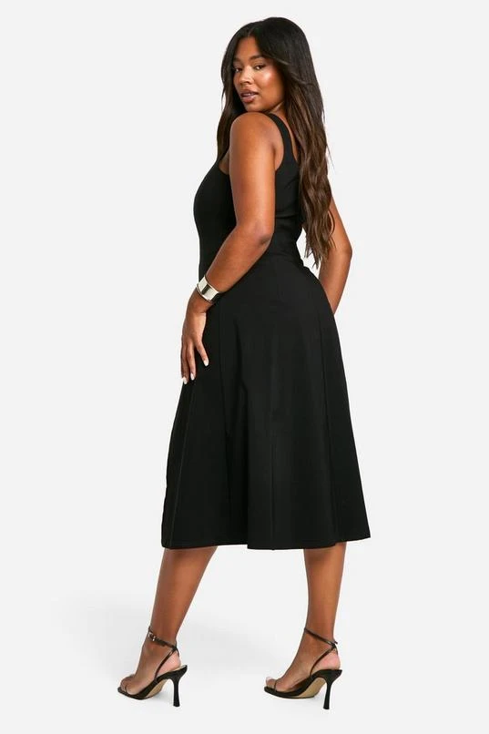 BOOHOO Plus Woven Stretch Corset Detail Floaty Midi Dress 2 BOOHOO Plus Woven Stretch Corset Detail Floaty Midi Dress - Image 2