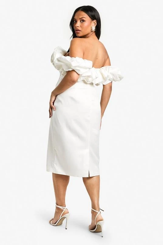 BOOHOO Plus Volume Off The Shoulder Midi Dress 2 BOOHOO Plus Volume Off The Shoulder Midi Dress - Image 2