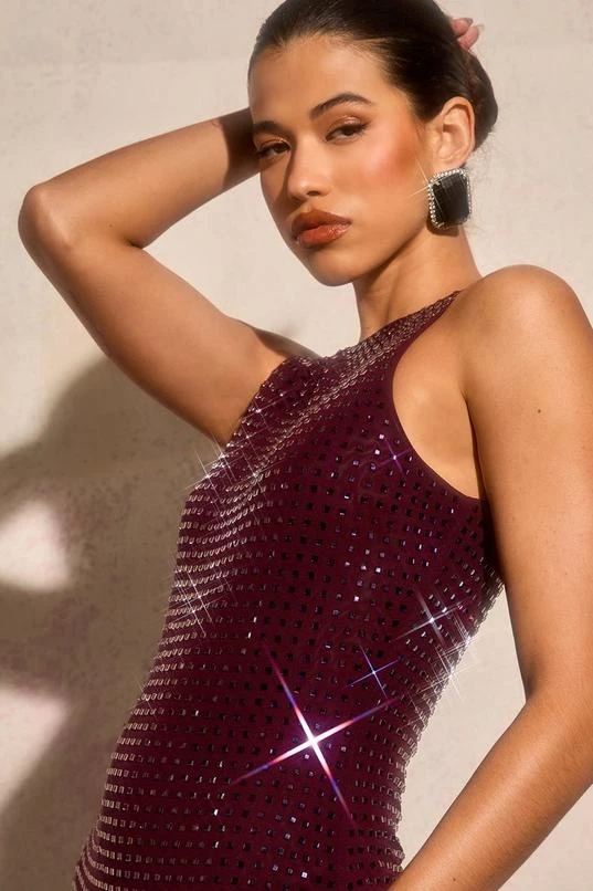 BOOHOO Premium Hot Fix Racer Neck Maxi Dress 3 BOOHOO Premium Hot Fix Racer Neck Maxi Dress - Image 3