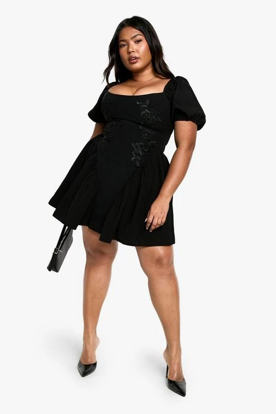 BOOHOO Plus Puff Sleeve Smock Dress 3 BOOHOO Plus Puff Sleeve Smock Dress - Image 3