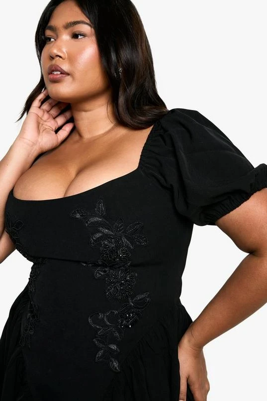 BOOHOO Plus Puff Sleeve Smock Dress 4 BOOHOO Plus Puff Sleeve Smock Dress - Image 4