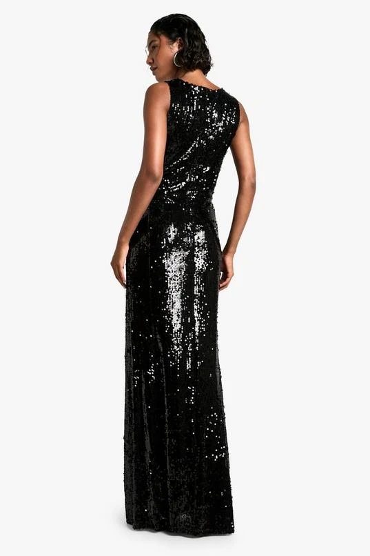 BOOHOO Tall Sequin Cut Out Maxi Dress 2 BOOHOO Tall Sequin Cut Out Maxi Dress - Image 2