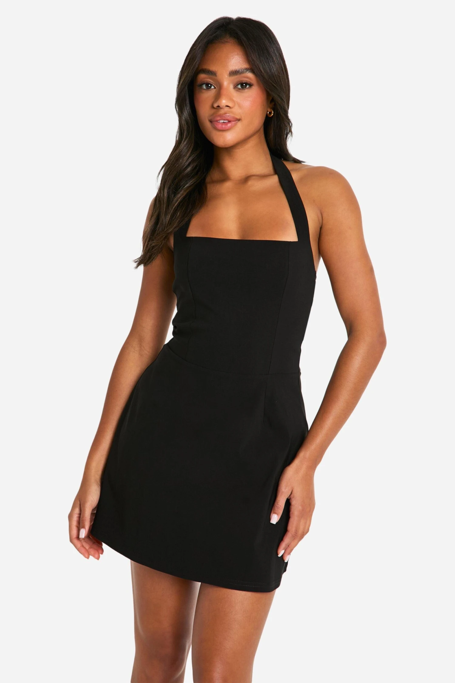 BOOHOO Bengaline Square Neck Skater Dress 5 BOOHOO Bengaline Square Neck Skater Dress - Image 5