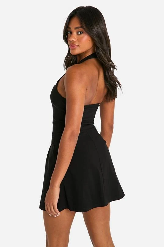 BOOHOO Bengaline Square Neck Skater Dress 2 BOOHOO Bengaline Square Neck Skater Dress - Image 2