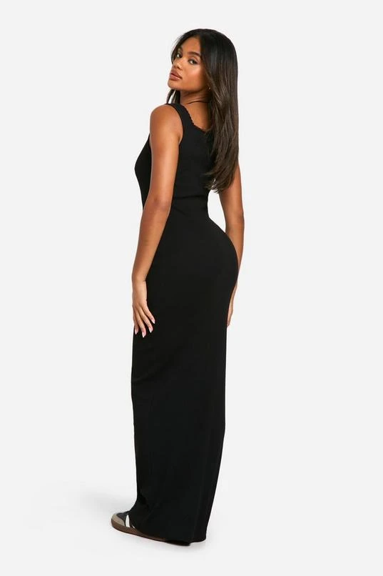 BOOHOO Lace Trim Rib Square Neck Maxi Dress 2 BOOHOO Lace Trim Rib Square Neck Maxi Dress - Image 2