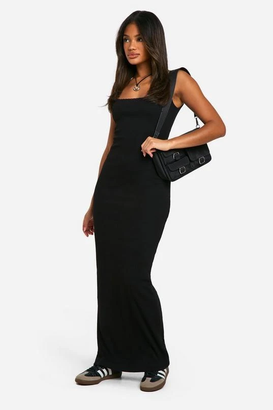 BOOHOO Lace Trim Rib Square Neck Maxi Dress 3 BOOHOO Lace Trim Rib Square Neck Maxi Dress - Image 3