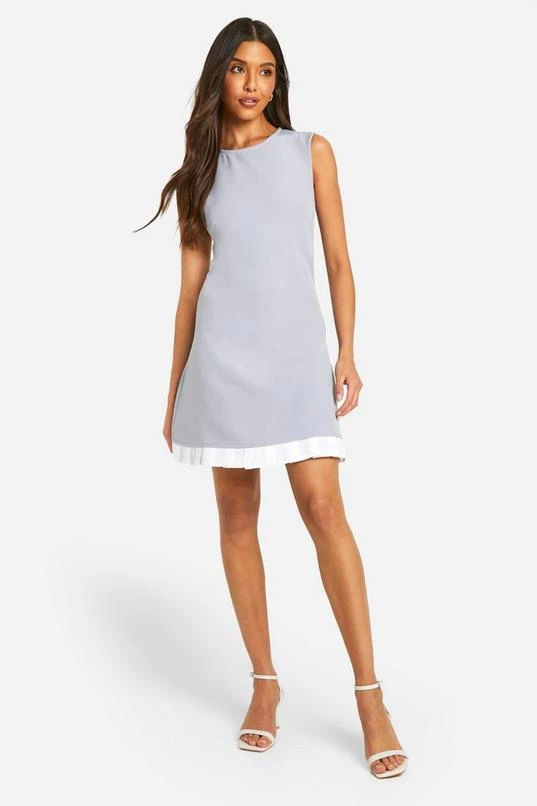 BOOHOO Contrast Pleat Tailored Mini Dress 3 BOOHOO Contrast Pleat Tailored Mini Dress - Image 3