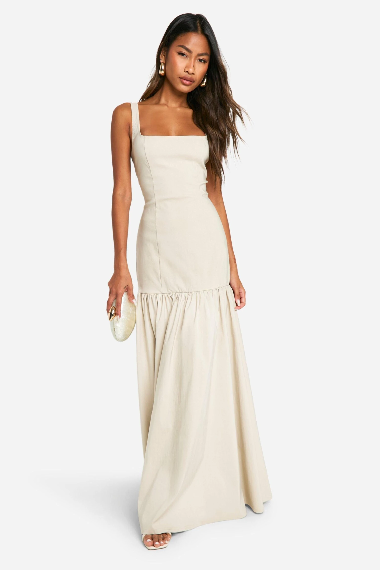 BOOHOO Bengaline Square Neck Maxi Skater Dress 5 BOOHOO Bengaline Square Neck Maxi Skater Dress - Image 5