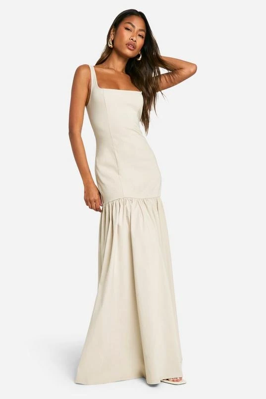 BOOHOO Bengaline Square Neck Maxi Skater Dress 3 BOOHOO Bengaline Square Neck Maxi Skater Dress - Image 3