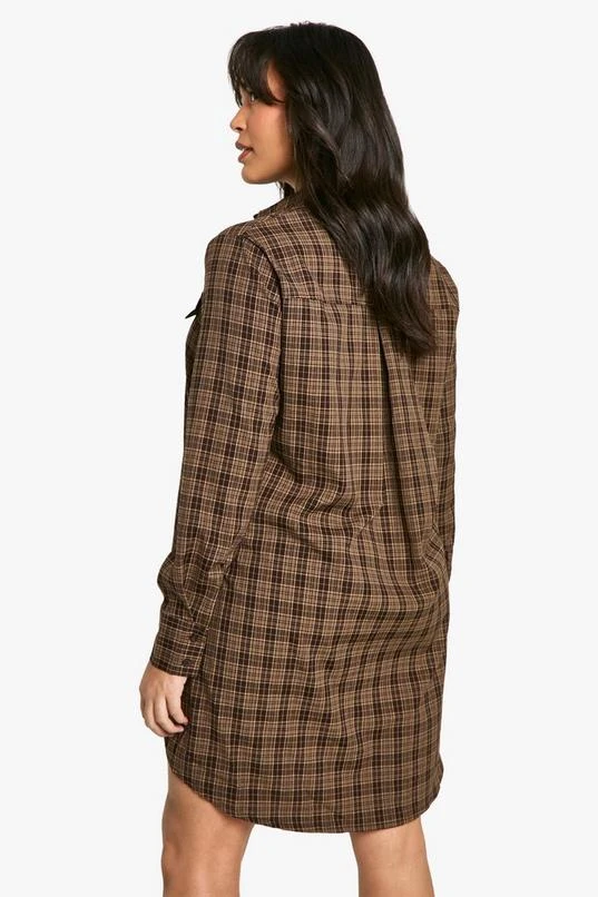 BOOHOO Plus Brushed Check Shirt Dress 2 BOOHOO Plus Brushed Check Shirt Dress - Image 2